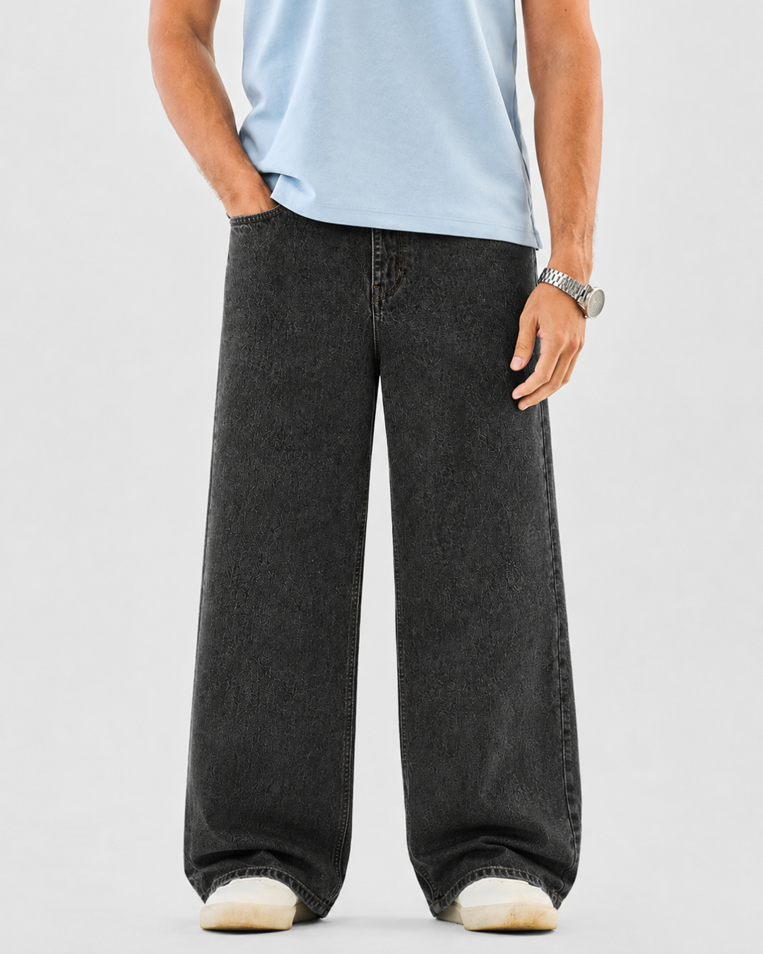 Charcoal | Baggy Fit Denim Jeans
