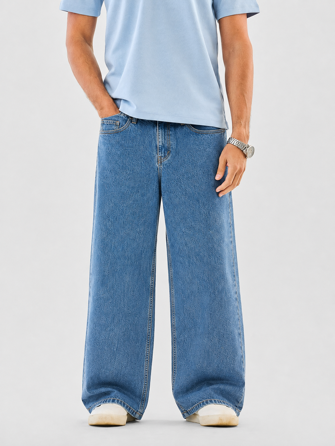 Ice Blue | Baggy Denim Jeans